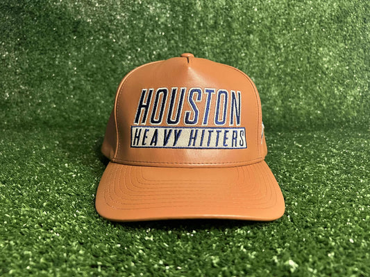 Tan Faux Leather Houston Heavy Hitters Snapback