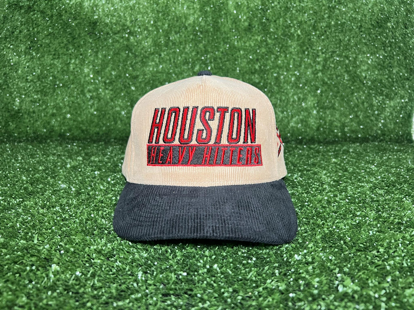 Beige/Black Corduroy Houston Heavy Hitters Snapback