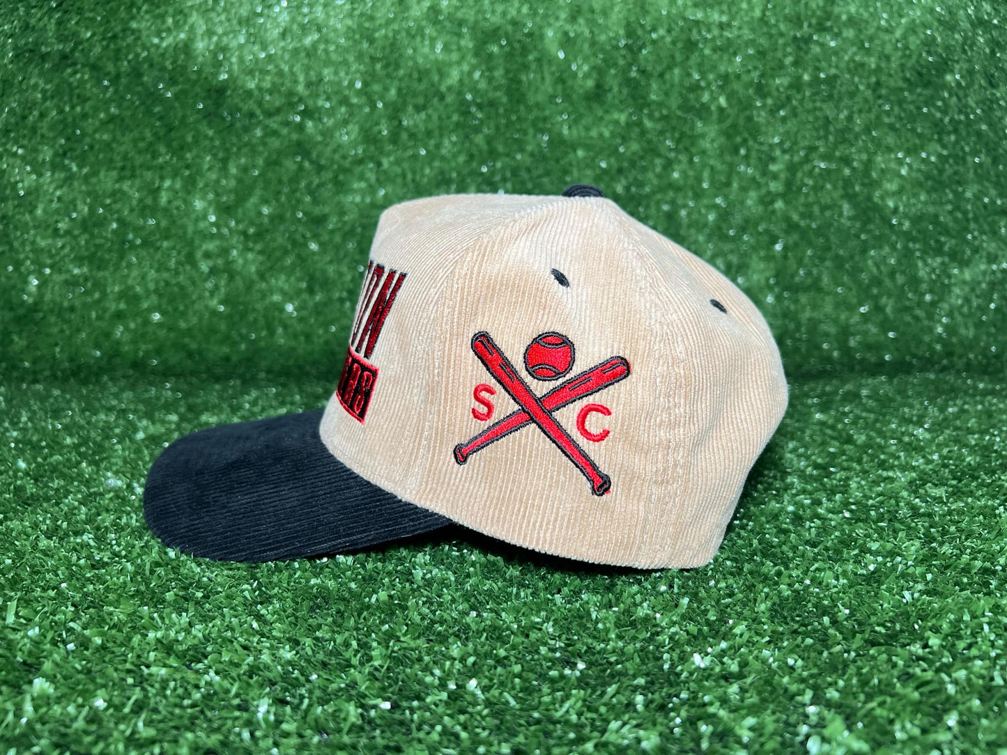 Beige/Black Corduroy Houston Heavy Hitters Snapback